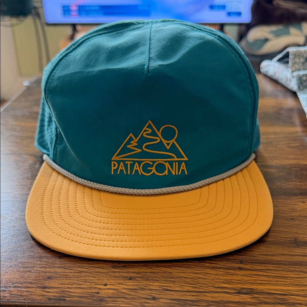 Patagonia Teal and Mustard Hat